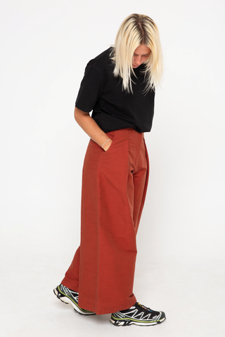 Brick wide tailored trousers