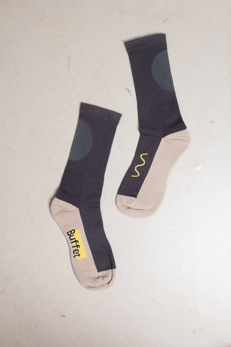 Grey organic rib socks 2Pack