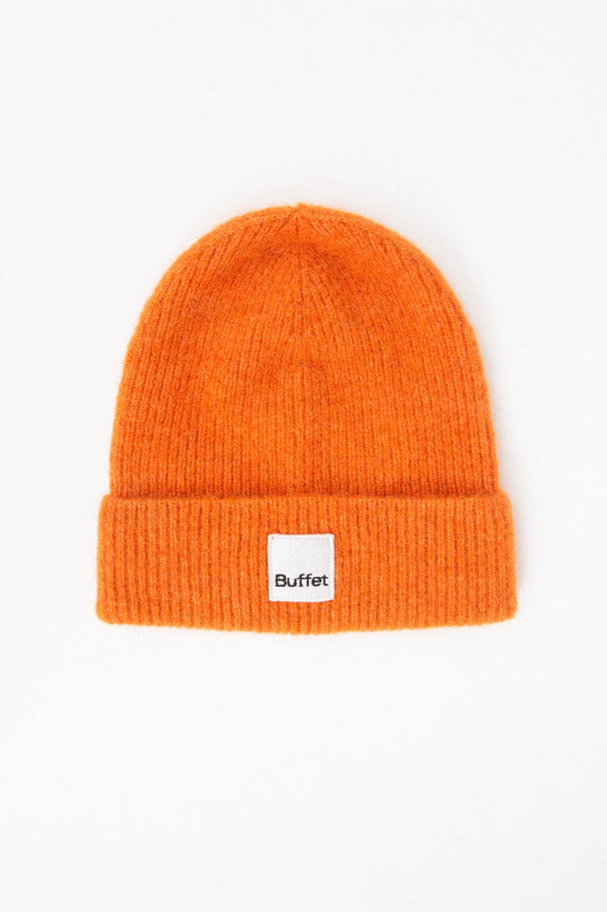 Orange classic alpaca beanie – Buffet Clothing