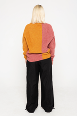 Duo color alpaca sweater