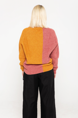 Duo color alpaca sweater