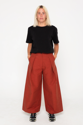 Brick wide tailored trousers