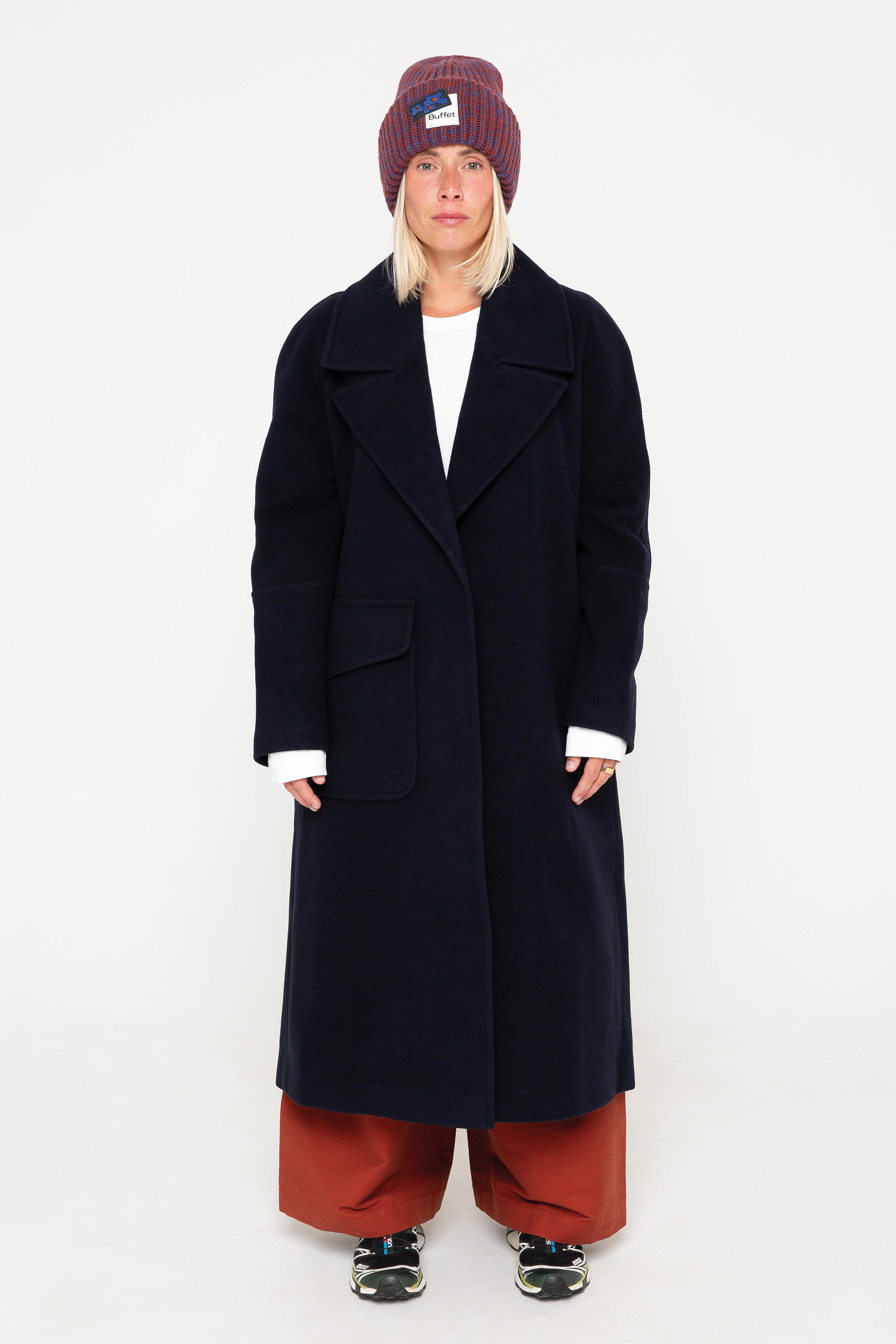 Navy wrap coat