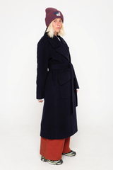 Navy wrap coat