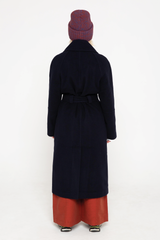 Navy wrap coat