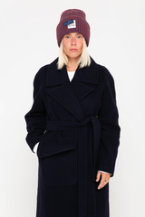 Navy wrap coat