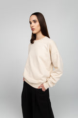 Beige unisex sweatshirt