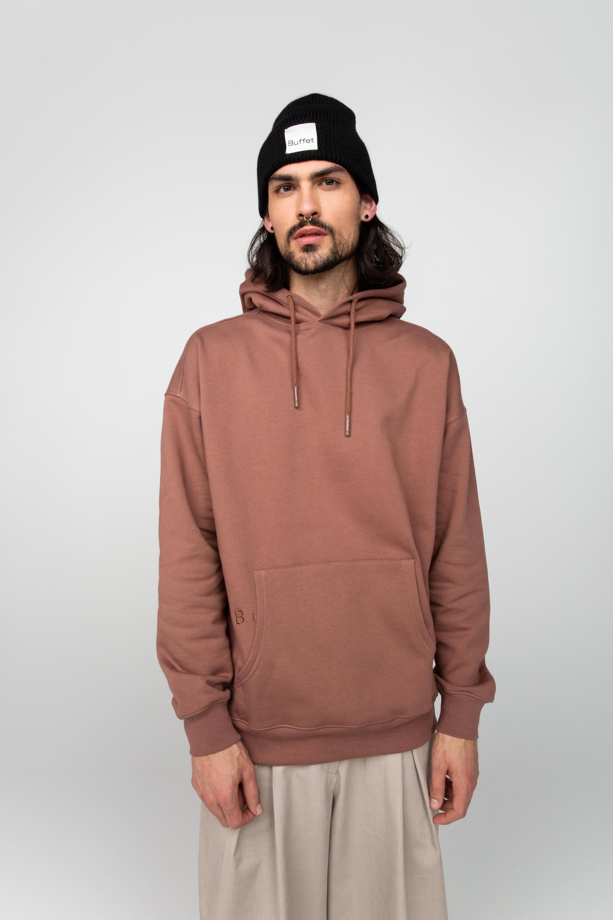 Brown unisex hoodie