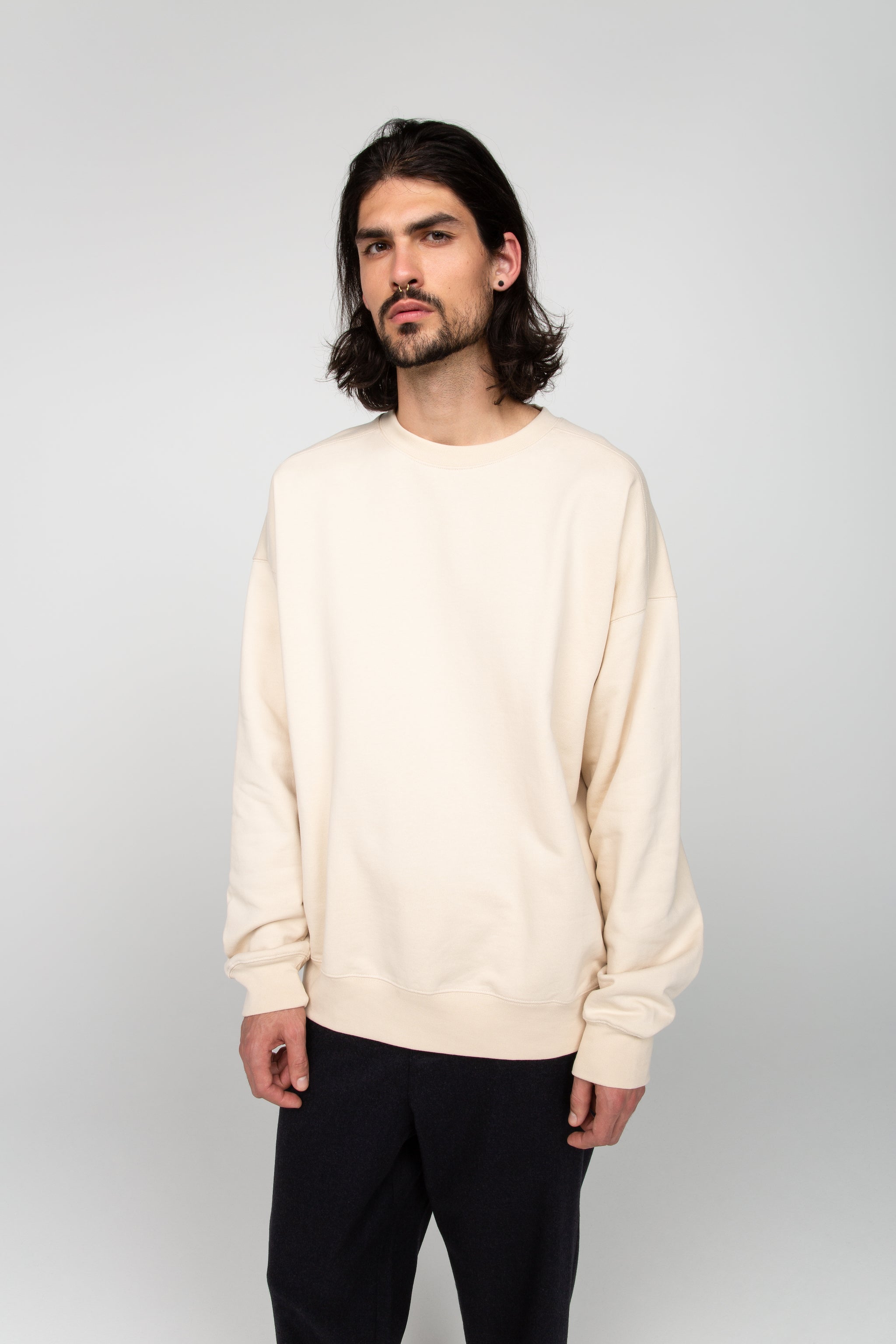 Beige unisex sweatshirt