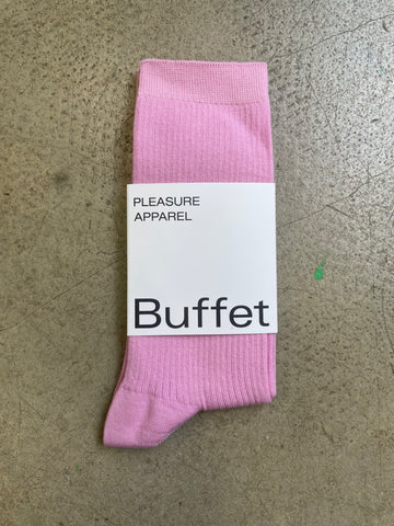 Pink basic rib socks