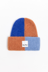 Colorblock chunky alpaca beanie