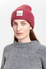 Burgundy chunky mohair beanie