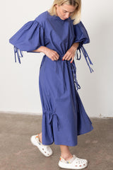 Violet long drawstring dress