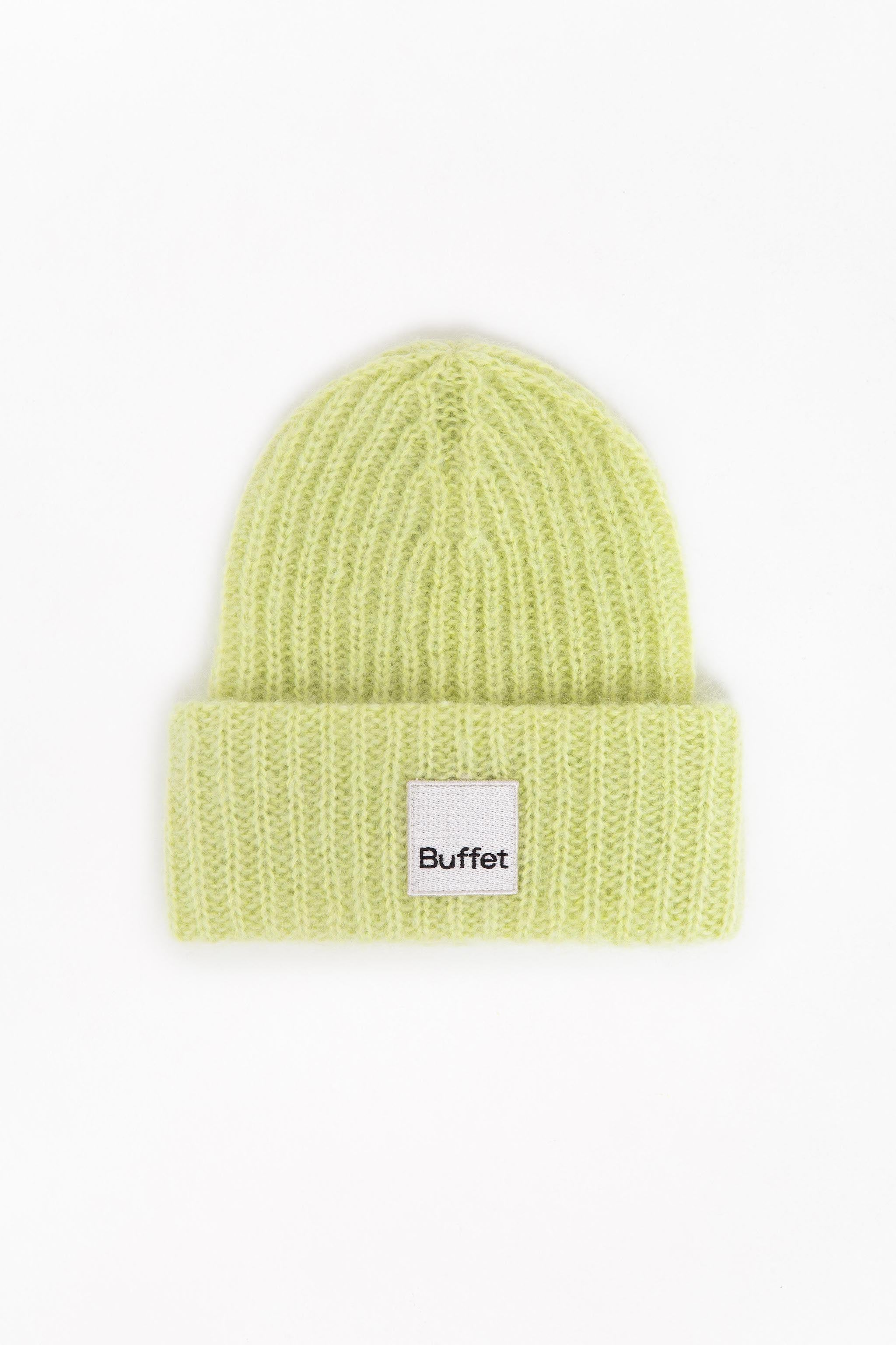 Lime chunky mohair beanie