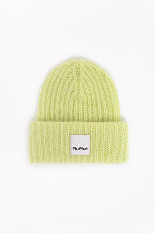 Lime chunky mohair beanie