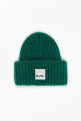 Green chunky mohair beanie