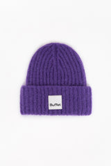 Violet chunky mohair beanie