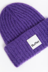 Violet chunky mohair beanie