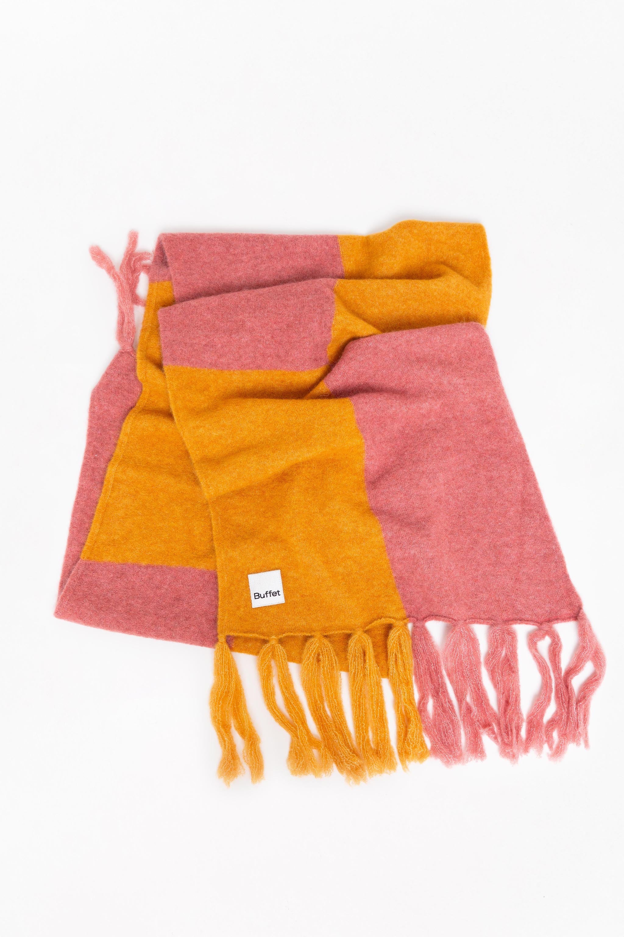 Honey/Pink alpaca maxi scarf