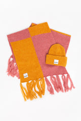 Honey/Pink alpaca maxi scarf
