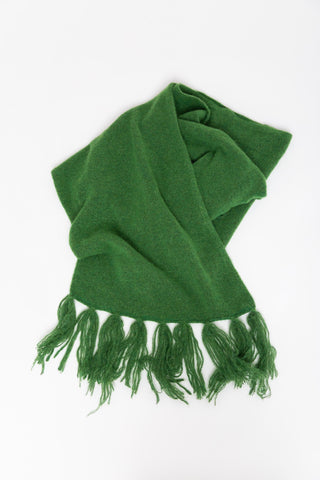 Green alpaca maxi scarf