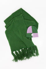 Green alpaca maxi scarf