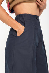 Navy wide tailored trousers