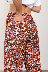 Flower straight leg trousers