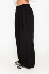 Black relaxed trousers