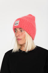 Pink chunky mohair beanie