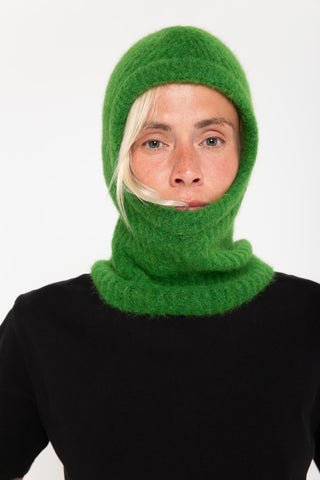 Green alpaca balaclava