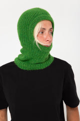 Green alpaca balaclava