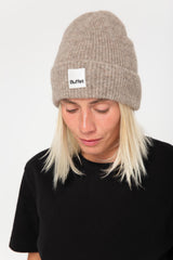 Warm grey classic alpaca beanie