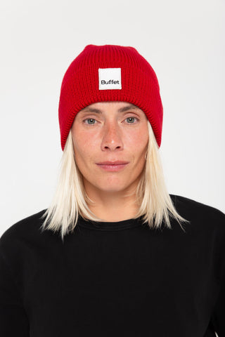 Red classic merino beanie