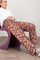 Flower straight leg trousers