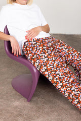 Flower straight leg trousers