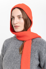 Red alpaca balaclava scarf