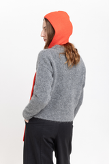 Red alpaca balaclava scarf