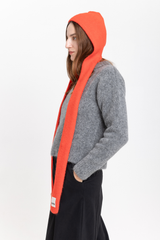 Red alpaca balaclava scarf