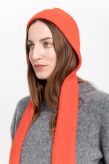 Red alpaca balaclava scarf