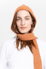 Rust alpaca balaclava scarf