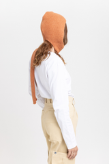 Rust alpaca balaclava scarf