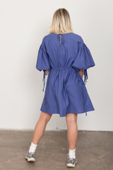 Violet short drawstring dress