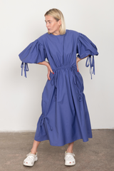 Violet long drawstring dress