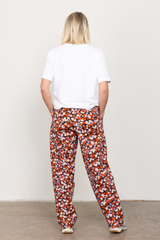 Flower straight leg trousers
