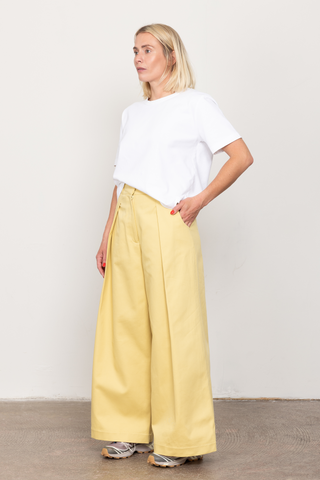 Yellow wide tailored trousers