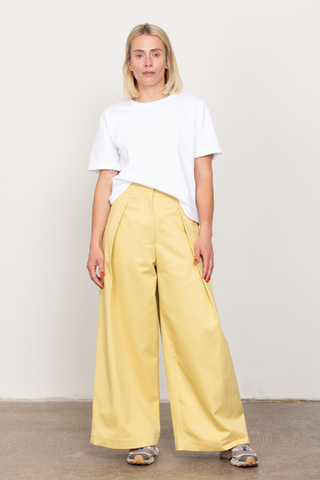 Yellow wide tailored trousers
