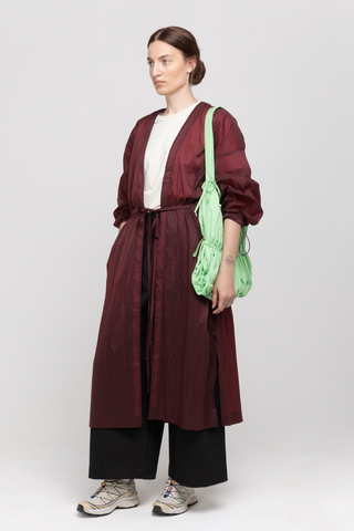 Burgundy kimono coat