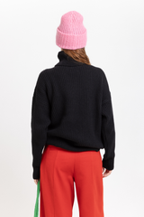 Black merino turtleneck sweater