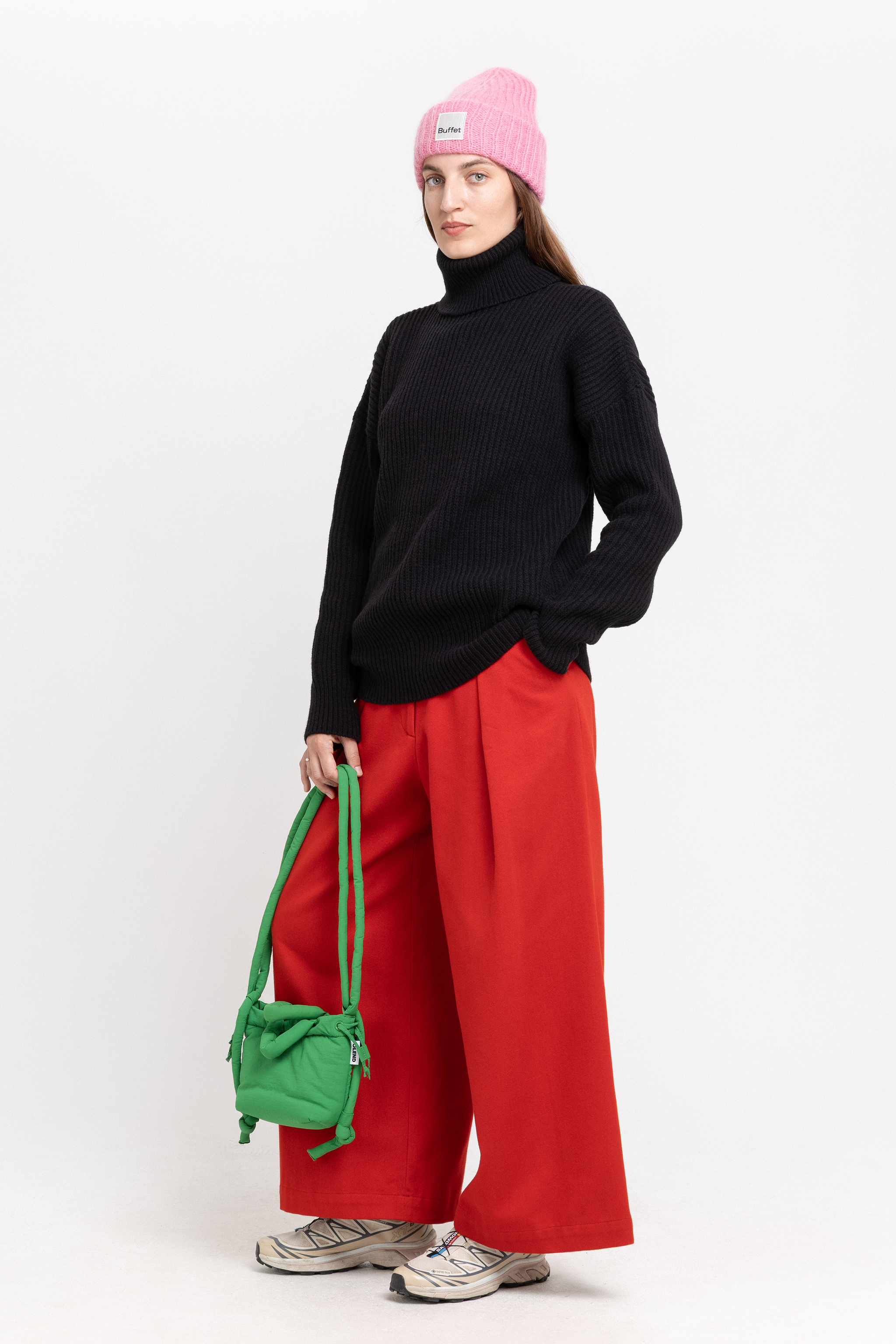 Black merino turtleneck sweater